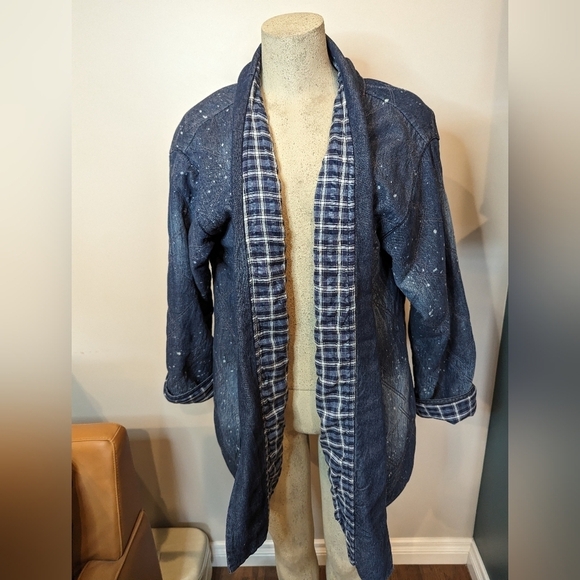 Anthropologie Pilcro Quilted Denim Kimono Jacket, Size L   oversized  Sz… - Picture 8 of 16